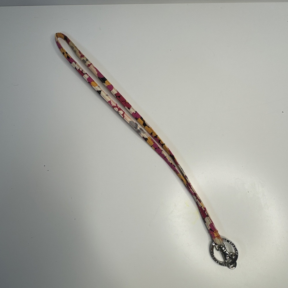 Vera Bradley Lanyard Retired Pixie Bloom ID Badge Holder Key Ring